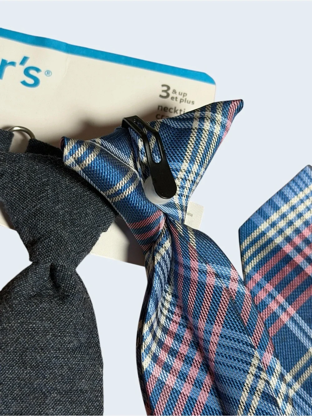 2 Carter’s Ties!! Blue Plaid & Dark Blue Jean Ties